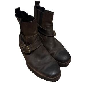 RJ Colt Mens Brown Leather Pull on Harness Motorcycle Boots Size 11.5 Maxwell